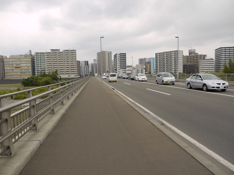 南七条大橋(札幌市中央区・豊平区) 終点左側から撮影した南7条・米里通(2)
