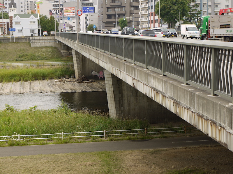 豊平橋(札幌市中央区・豊平区) 終点左側から撮影した豊平橋(2)