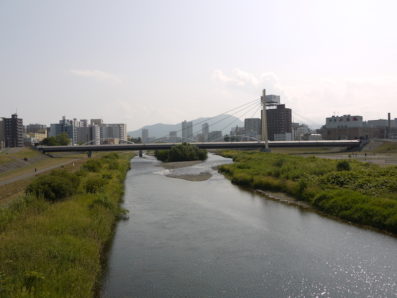 一条大橋(札幌市中央区・白石区) 橋からの眺望(上流側)(2)