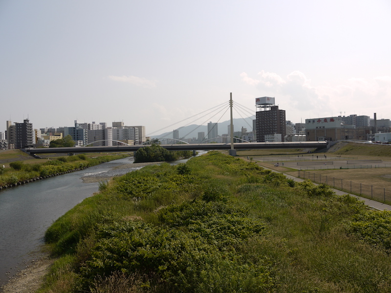 一条大橋(札幌市中央区・白石区) 橋からの眺望(上流側)(3)