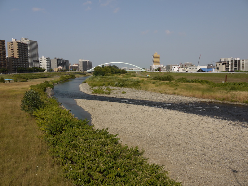 一条大橋(札幌市中央区・白石区) 橋からの眺望(下流側)(2)