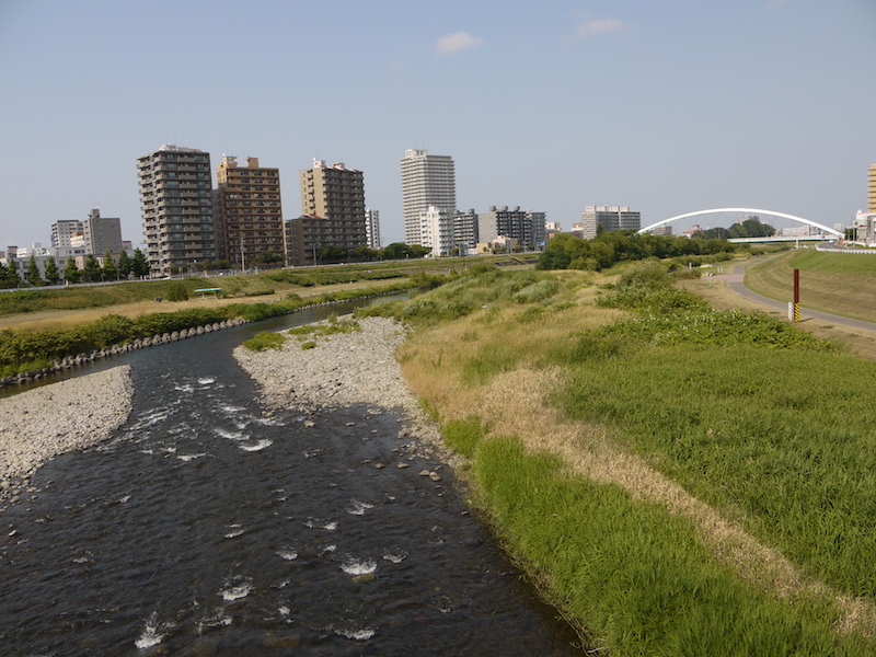 一条大橋(札幌市中央区・白石区) 橋からの眺望(下流側)(4)