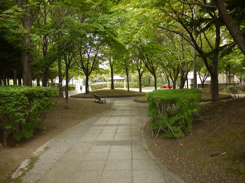 豊平橋南緑地(札幌市) 公園内遊歩道(2)
